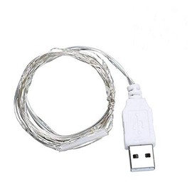 Fidt 9ft 30 LED USB String Lights Silver Wire String Lights Fairy String Lights for Wedding Party Christmas Festival Decorations, Blue