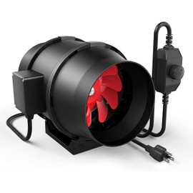 iPower 6 Inch Inline Duct Fan 395 CFM Ventilation Exhaust with Variable Speed Controller, HVAC Blower for Grow Tents, Hydroponics, Garden