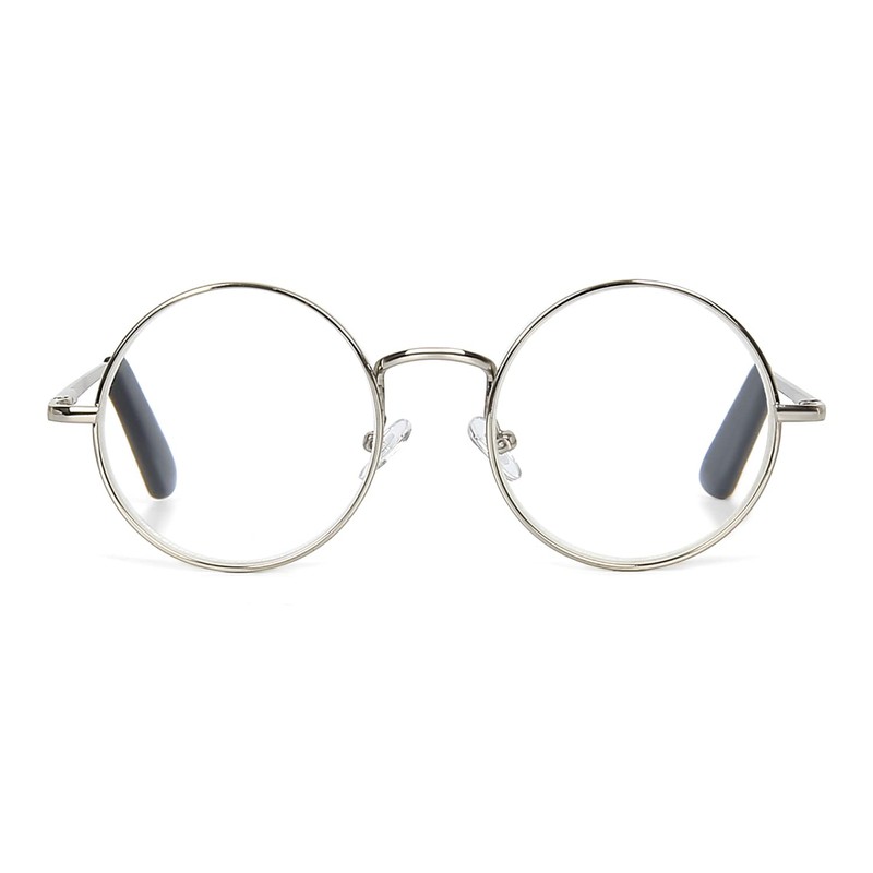 EYE ZOOM Metal Frame Round Reading Glasses with Spring Hinge