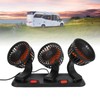 3 Head Car Fan, 2 Speeds Adjustable, 360 Degree Rotation,