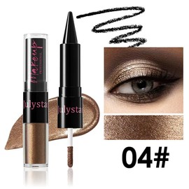 UOCK Dual-Ended Eyeshadow + Eyeliner - metallic liquid eyeshadow, gel eyeliner stick and glitter eyeshadow eye makeup set (04#)
