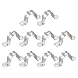 sourcing map Pipe Straps Clamp (32mm/1.26") 10pcs, 304 Stainless Steel U Tube Tension Clip Bracket - for Plumbing Pipeline Wire
