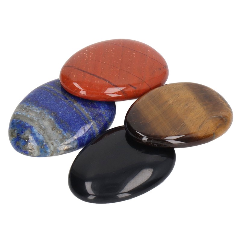 4Pcs Thumb Worry Stone Stress Relief Meditation Small Portable Oval