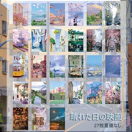 27 Pairs Monolike Message Card Envelopes Set, BetterJonny 27 Mini Cards and 27 Envelopes Mini Handwriting Wedding Birthday Celebration Appreciation Stationery Sunny Day Movie