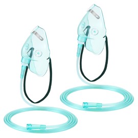 Geiserailie 2PCS XL Oxygen Mask with 6.6 Ft Tubing and Adjustable Elastic Strap, Adult Oxygen Mask with Tubing, Breathing Masks for Face Adult