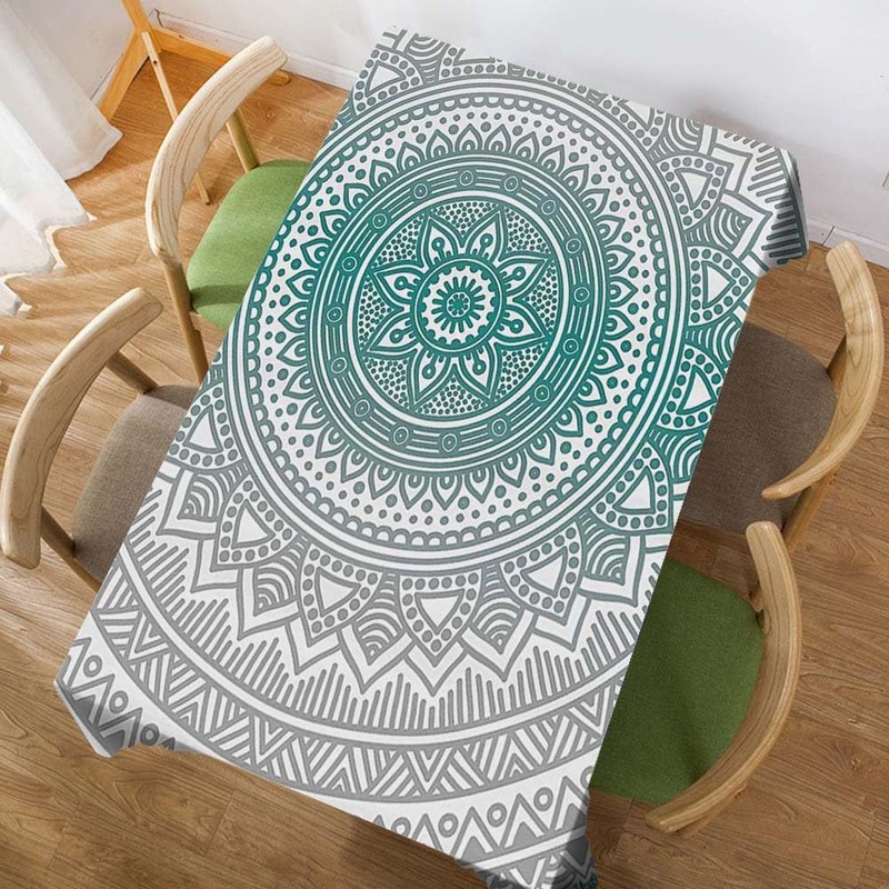 Walmsco Tablecloth Gradient Mandala Pattern Decor For Dining Room Kitchen