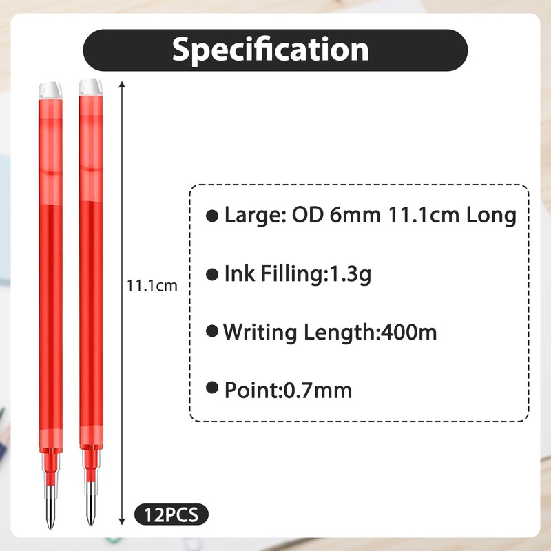 PKCHYE Pack of 12 Compatible with Pilot Frixion Rollerball Pen