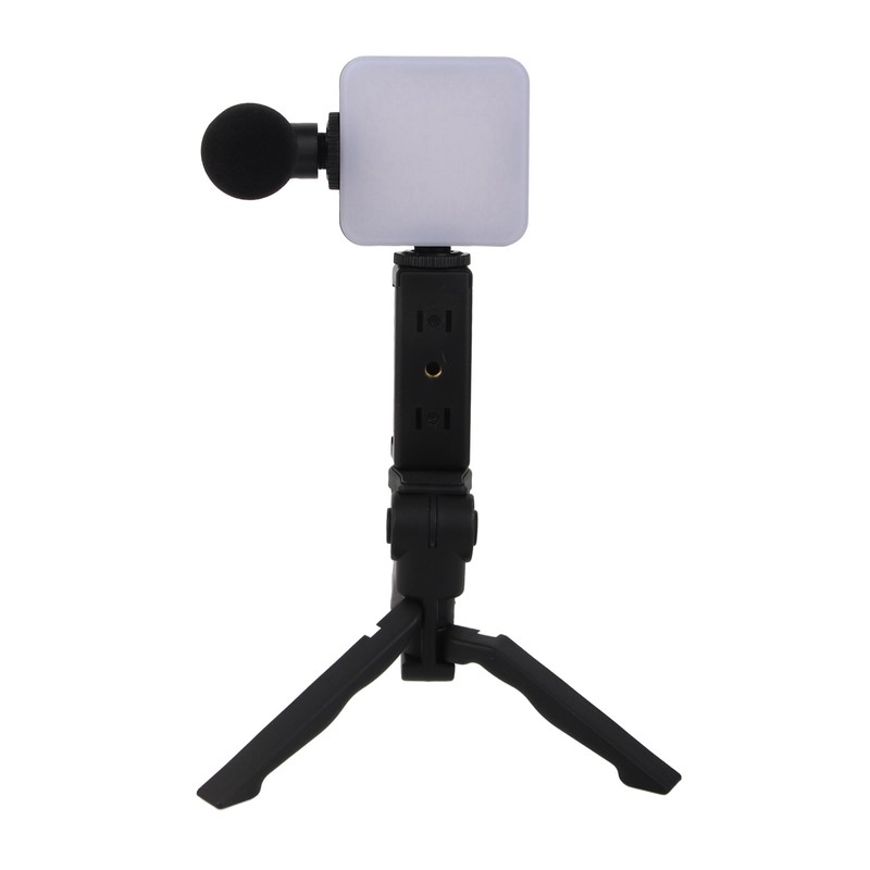 LED Video Fill Light Microphone Tripod Kit for Phone Camera