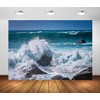 CORFOTO 6x4ft Fabric Sea Wave Breaking Rock Backdrop Ocean Waves