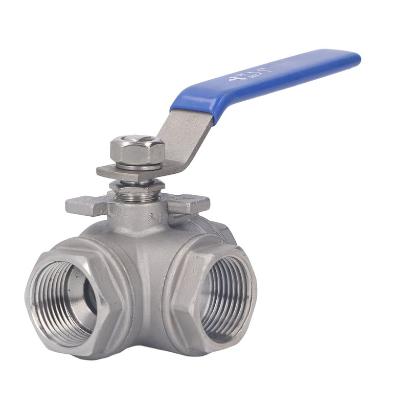3 Way Ball Valve 1in 304 Stainless Steel Female T
