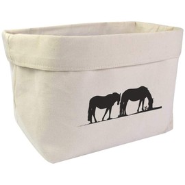 Azeeda Large 'Horses Grazing Silhouette' Canvas Organiser/Storage Bag (OR00001351)