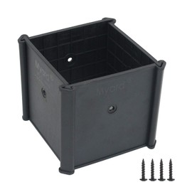 Myard PS444-B 4x4x4 Inches Post Protector with Screws, Inner Size 3.5"x3.5", Protect Mailbox, Deck & Fence Posts from Damage to Lawn Maintenance Equipment, Fit Wood & Metal Posts (4-Pack, Black)