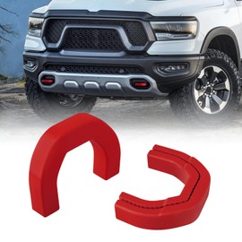 TECHPICCO Front Tow Hooks Covers Hitch Cover Customized Car Tow Hooks Compatible with RAM 1500 Accessories 2019-2026|Red (Not Fit for RAM 1500 Classic,Warlock,RAM 2500,RAM 3500)