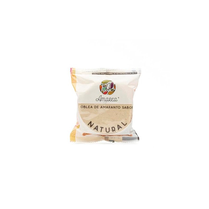 AMAREA® Obleas de Amaranto Natural, 30g, Snack Saludable, Sin Azúcar,