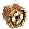 com-four® Wooden Hanging Nesting Box, Heart Shaped Bird House for