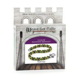 Weave Got Maille 3-Color Byzantine Chain Maille Bracelet Kit, Mardi Gras, Purple/Green/Yellow