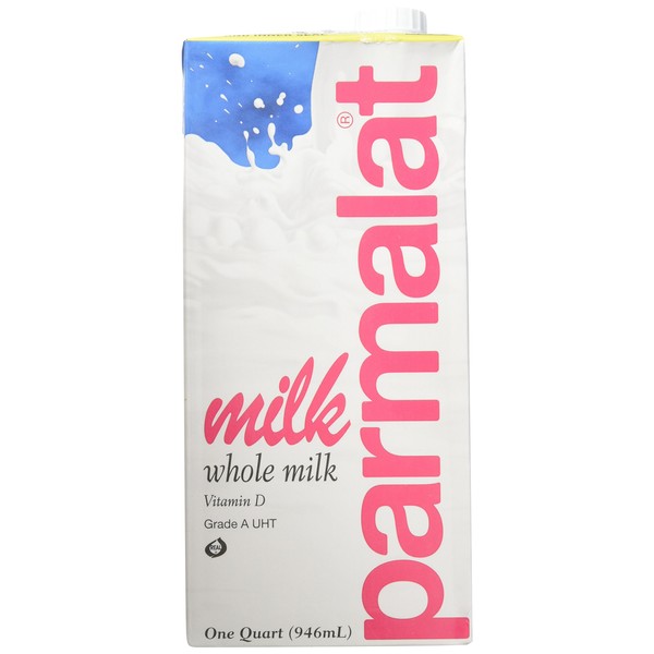 Parmalat Shelf Stable UHT Whole Milk 1 Qt (Pack of 6)