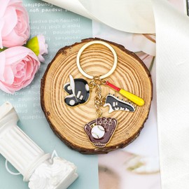 MUCOOS Baseball Sports Keychain, Baseball Cap and Shoe Charm, Friendship Keychain Gifts, Bag Accessories for Baseball Lovers