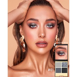 Eyeshadow Palette 4 Colors Matte and Glitter Long Lasting Highly Pigmented Waterproof Sweatproof Ultra Thin Makeup Gifts for Women 01