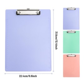 Eagle 3 x A4 Plastic Clipboards Strong Spring Clip Integrated Hanging Holes 80 Sheets Hole