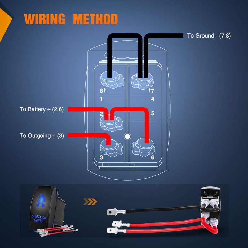 Nilight Sasquatch Lights Rocker Switch 5Pin Laser On/Off LED Light