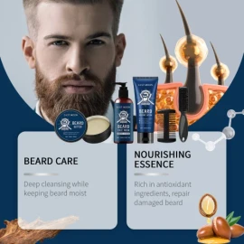 Weatmonth East Moon Men's Sandalwood Beard Care Set Nourishes Restores Hair And Shavings