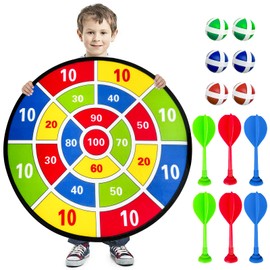 29 inches/66 cm Dartboard Children, Dartboard Toy, Foldable, Dartboard with Balls, Party Games Outdoor Dart Throwing Game Board Gift