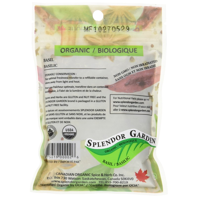 Splendor Garden Organic Basil, 15gm (Packaging may vary)