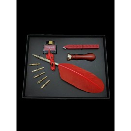 Undisclosed Kentaur SK Calligraphy Pen Set with Red Quill Pen