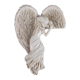 Angel Door Frame Decor Statue Heart-Shaped Wings Sculpture In Your Corner Left or Right Resin Angel Figurine Wall Decor Vintage Artist Crafts Ornament for Home Living Room Office Decorations