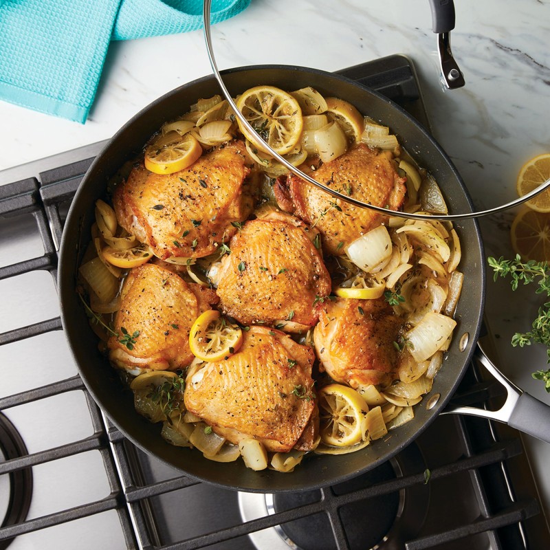 Circulon Elementum Hard Anodized Nonstick Deep Frying Pan/Skillet with Lid,