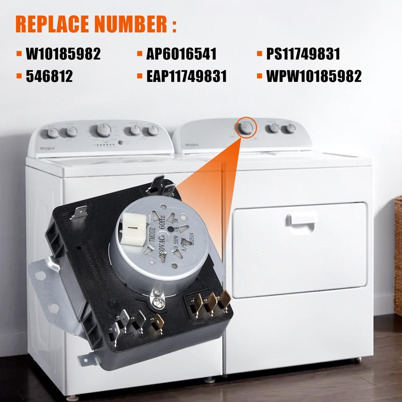 Looptek W10185982 Dryer Timer Replacement Fit for Whirlpool, Maytag, Amana,