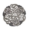 Doily Boutique Round Doily with Cutwork Gray and Silver Roses