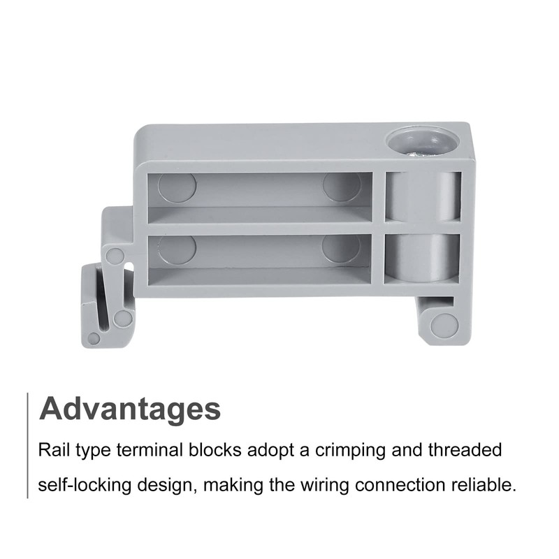 MECCANIXITY DIN Rail Mount Terminal Blocks End Stopper Screw Type