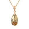 EVEVIC Austrian Crystals Teardrop Pendant Necklace for Women 14K Gold