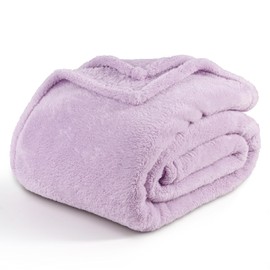 Berkshire Blanket Classic Extra-Fluffy™ Plush Blanket, King Size Bed Blanket, Soft Fuzzy Fluffy Long Hair Blanket for Couch Sofa Bed, Pastel Lilac Purple, 90x108 Inches