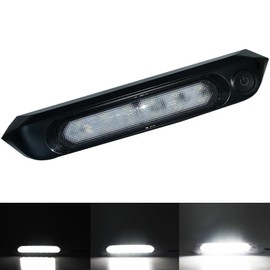 Hoysum 12-28v Exterior Light Dimmable 11'' RV Awning Lights 12volt 24v LED Utility Lighting for Boats Trailer Camper with Dimmer Switch 3-Levels Brightness Waterproof (black)
