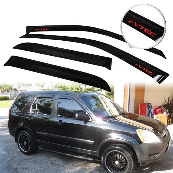 Unbranded For 02-06 Honda CRV Window Visors Slim Style Smoke