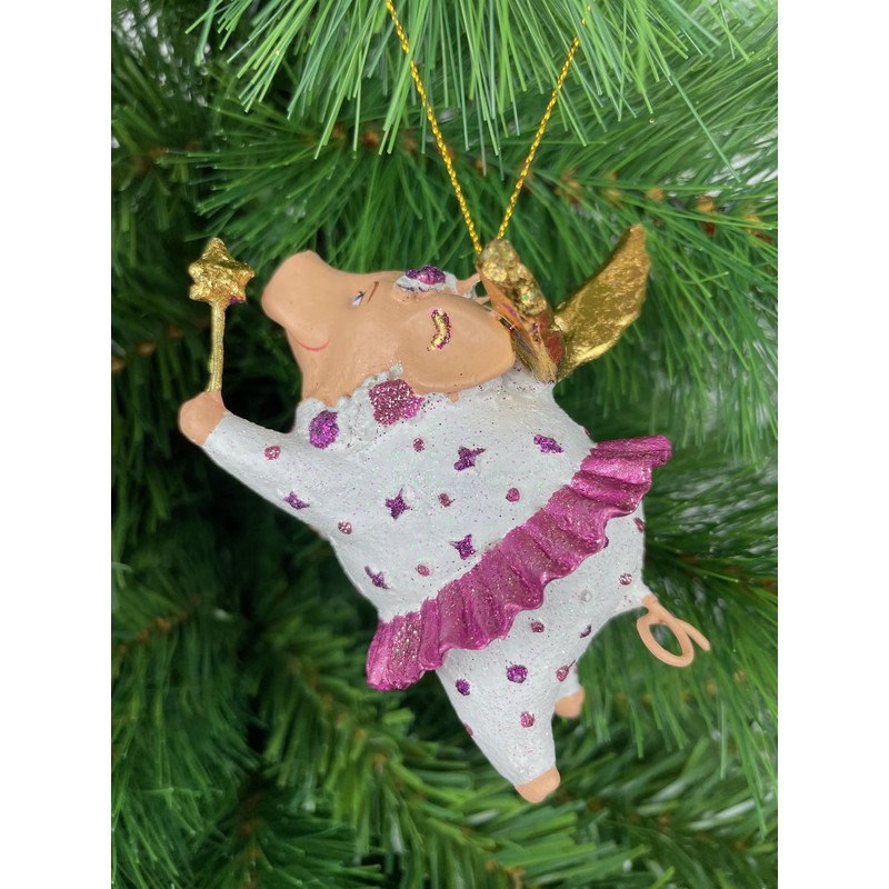 Pig with Wings Hand-Painted Christmas Tree Decoration Pendant Christmas Tree