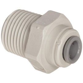 IPW Industries Inc-John Guest - Acetal Male Connector Quick Connect Fitting 3/8 “OD / 3/8 “ BSPT/British Standard Pipe Thread (BSPT) PI011203S