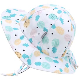 FUOITA UPF 50+ Baby Bucket Hat - Wide Brim Sun Protection Beach Cap for Girls - Cute & Adjustable Toddler Hat(6-24M)