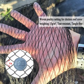 JUNFLYING Bird Netting for Chicken Coop, 1 Inch Mesh 25x50 Ft Strong Woven Poultry Netting for Chicken Run Roof Cover, Against Bird Hawk Small Animals, Protect Strawberry Plant Fruit Tree Vegetable