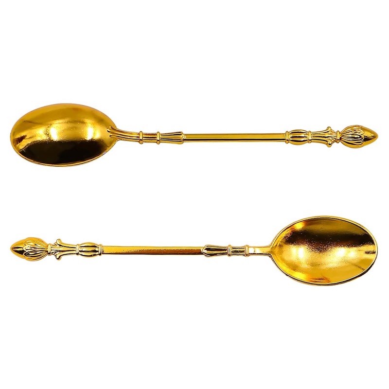 VOANZO Teaspoons Set of 6 with Tea Spoon Rest Gold
