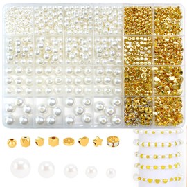 STQDEU 986 Pieces Beads, 24 Compartments Bracelet Beads Set, Bracelet Threading Beads Jewellery Accessories Beads, Adult Bracelet Beads, Pearl Beads for Jewellery Making, Beads Set for Christmas