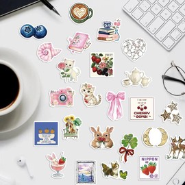 Vintage Sticker Aesthetic Sticker Set 50 Pieces Cute Decoration for Car Laptop Skateboard Bicycle Moped Motorcycle Bicycle Computer Suitable for Adults Children
