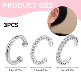Set of 3 Ear Cuff Silver, Fake Piercing Fake Helix, Fake Earrings Set, Ear Cuffs Silver, Ear Cuff Silver, Ear Cuff Silver, Fake Piercing Ear Piercing