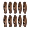 HARFINGTON 10pcs Wooden Toggle Buttons 30mm / 1.2" Wood Olive