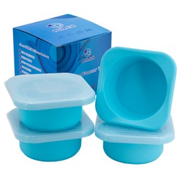 Freezer Soup Tray Silicone Molds - 2 Cup Freezer Cube With Lid,Food Storage Container for Soup Sauce Meal Prep,4 Pack