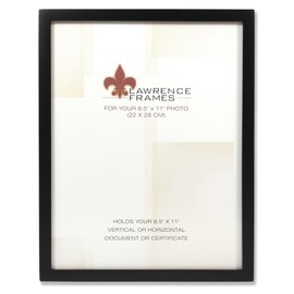 Lawrence Frames Black Wood Certificate Picture Frame, Gallery Collection, 8-1/2 by 11-Inch
