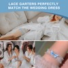 Landrain Pack of 3 Garters Blue Wedding Lace (Blue -